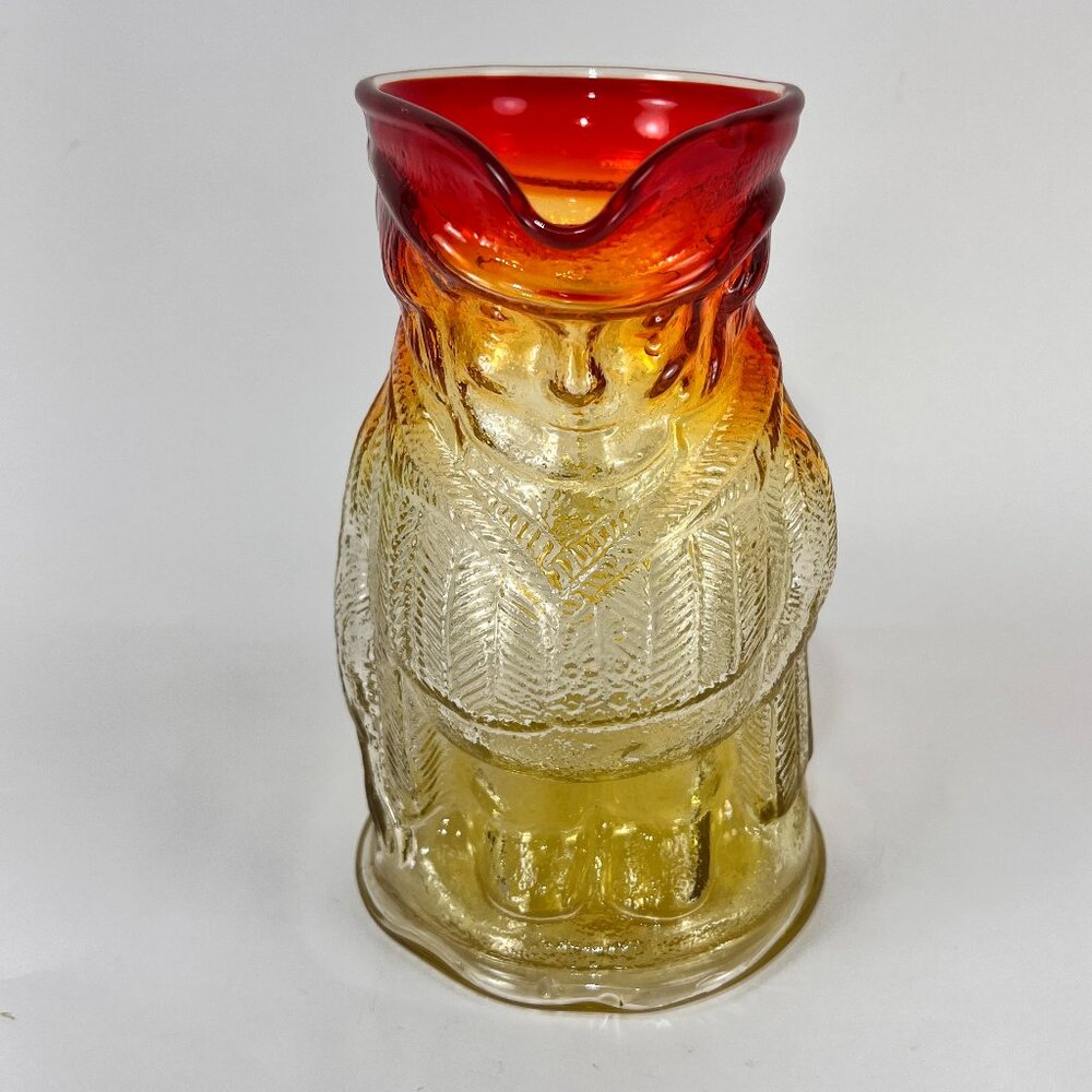 Vtg Kanawha Colonial Man Amberina Glass Pitcher #245 UV Glow USA Replacement